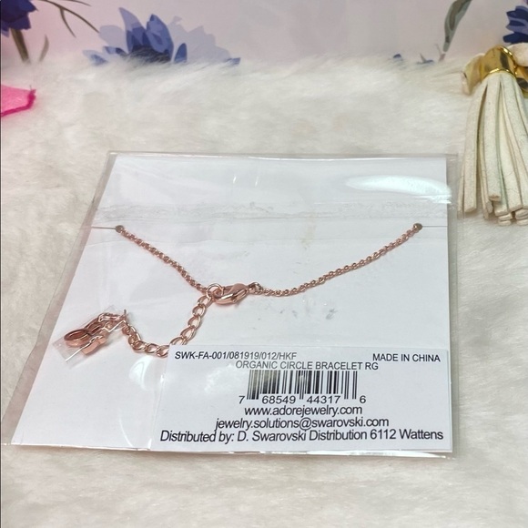 NWT ADORE ORGANIC CIRCLE BEADED SWAROVSKI CRYSTAL ROSE GOLD BRACELET - Picture 9 of 12
